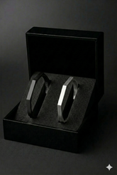 2 Piece Stainless Steel Hexagon Cuff Bangle