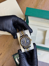 Rolex Datejust Two-Tone Black Dial Diamond Markers